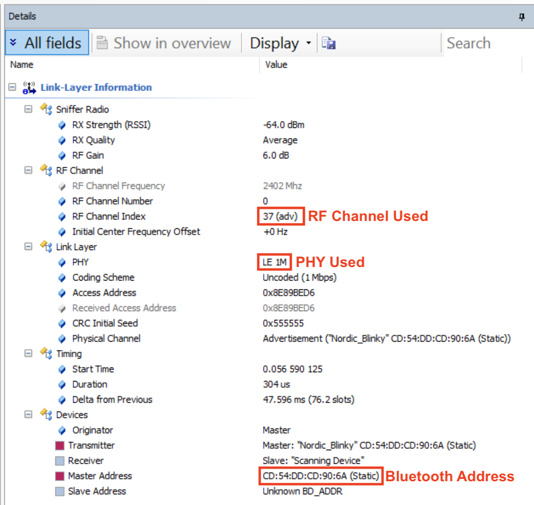 Connectable advertisement Link Layer details