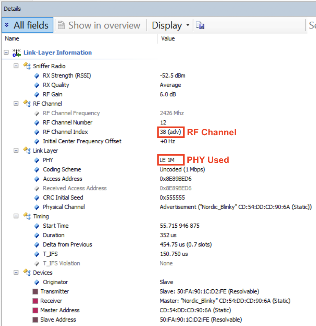 Connection request packet details part 1