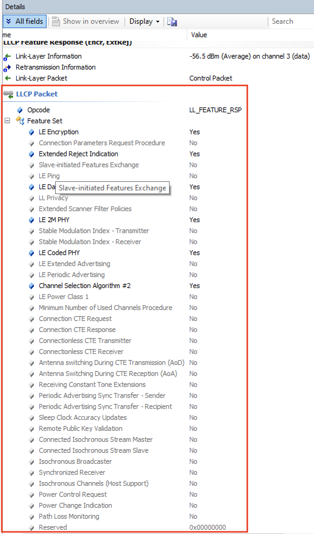 Nordic DK supported Bluetooth LE features list