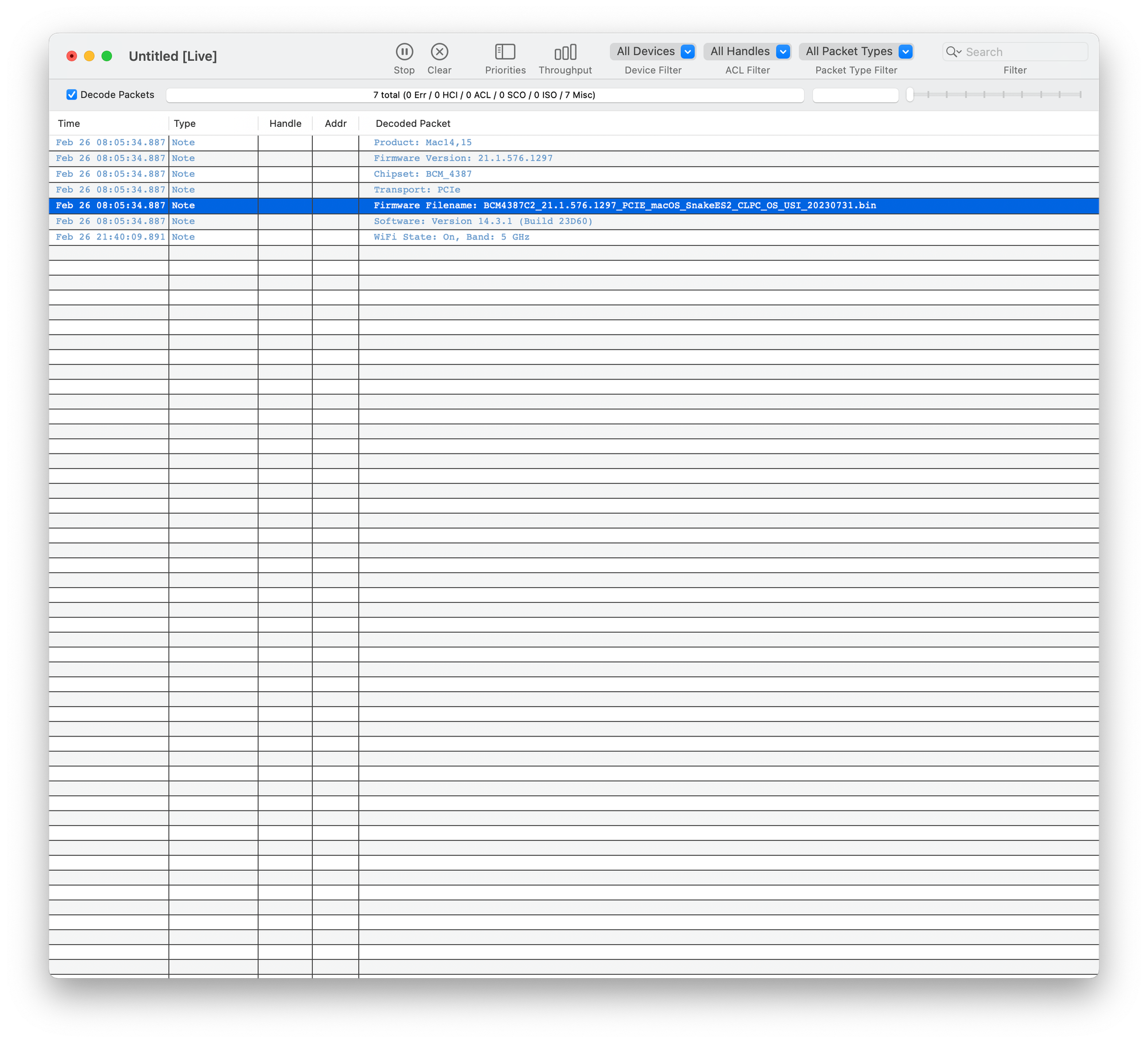 Packet Logger Tool Window